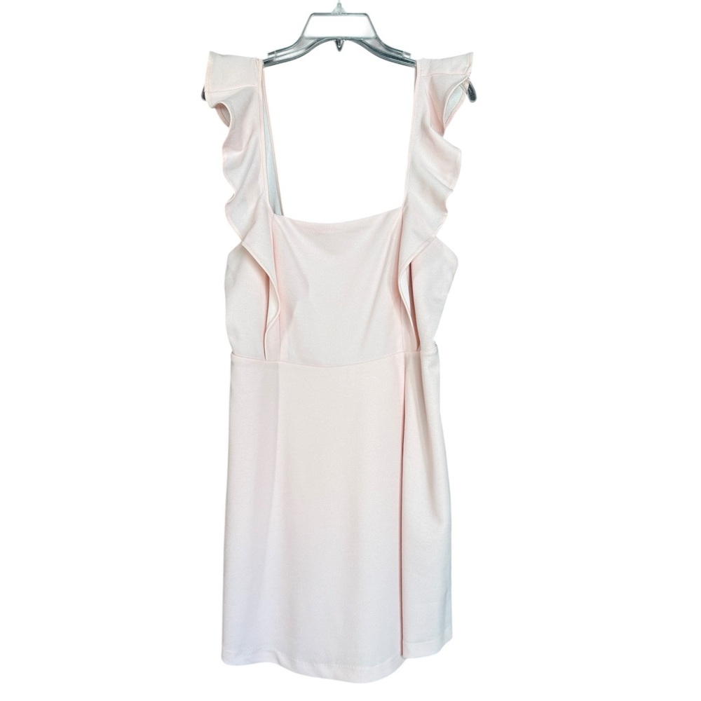 BCBG Paris Blush Pink Ruffle Strap Fit & Flare Dress Size L - Picture 5 of 12